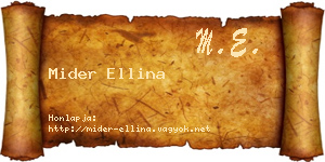 Mider Ellina névjegykártya